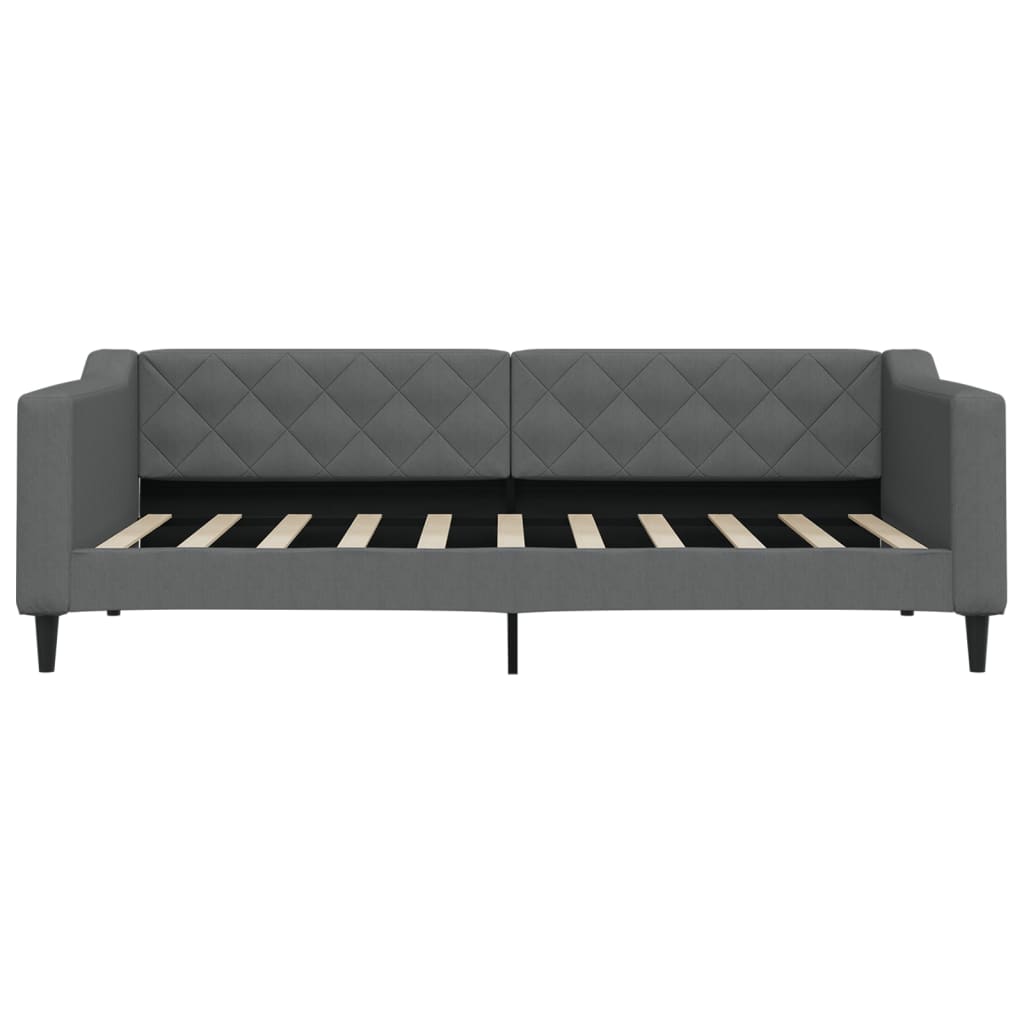 Lit de jour avec matelas gris foncé 90x190 cm tissu - XIOS