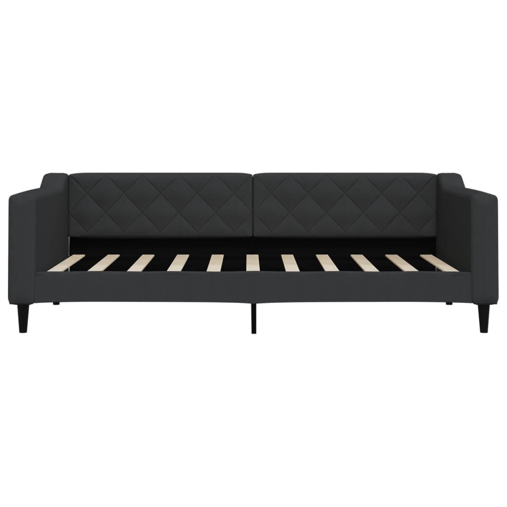 Lit de jour avec matelas noir 90x190 cm tissu - XIOS