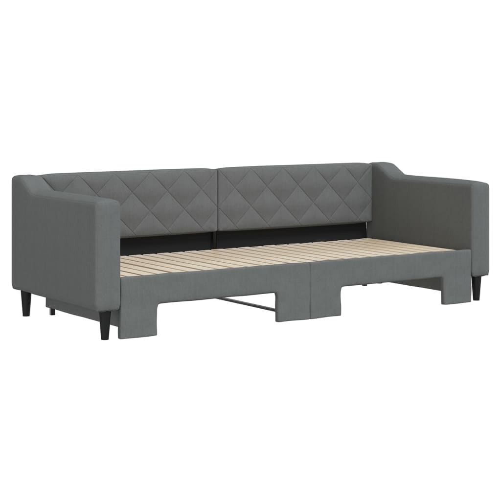 Lit de jour avec gigogne sans matelas gris foncé 80x200 cm - XIOS