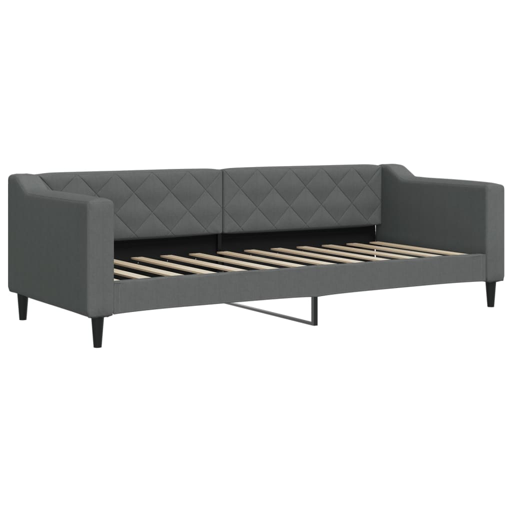 Lit de jour avec gigogne sans matelas gris foncé 80x200 cm - XIOS