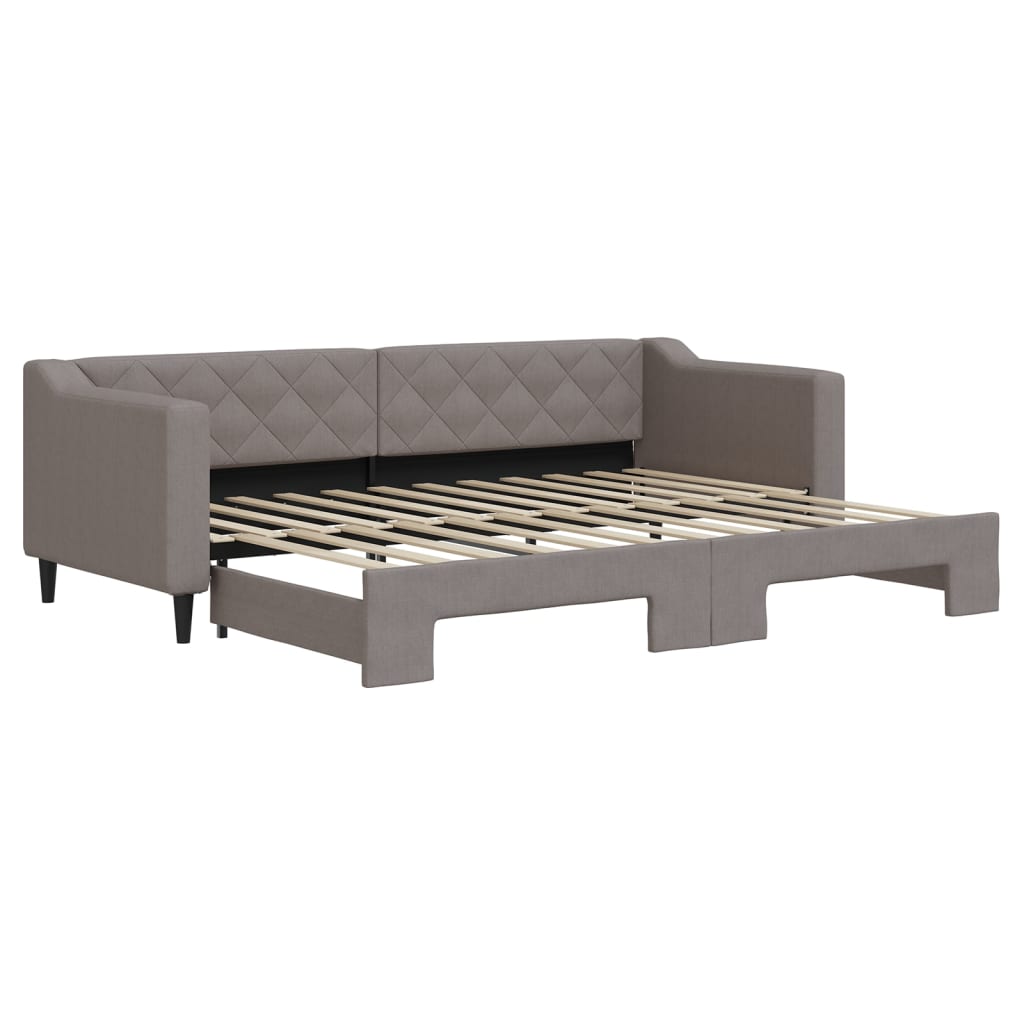 Lit de jour avec gigogne sans matelas taupe 80x200 cm - XIOS