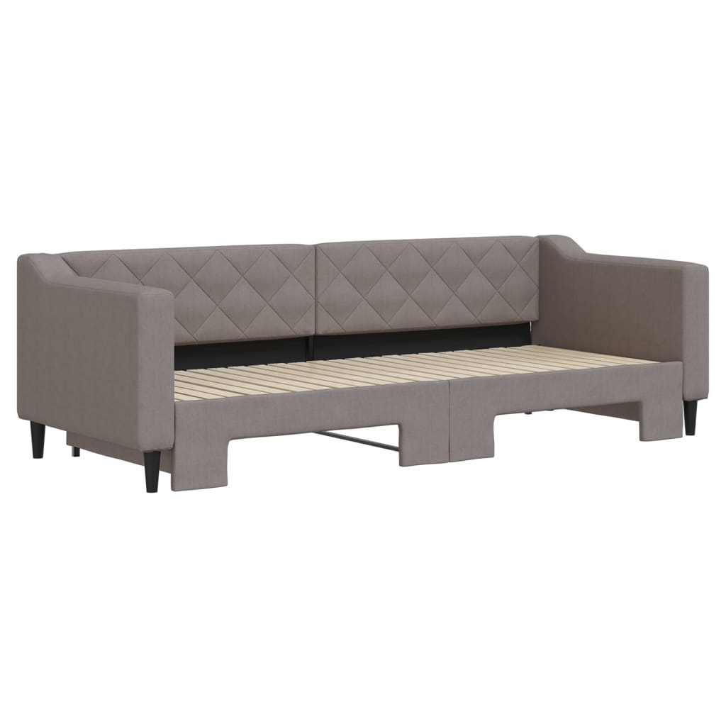 Lit de jour avec gigogne sans matelas taupe 80x200 cm - XIOS
