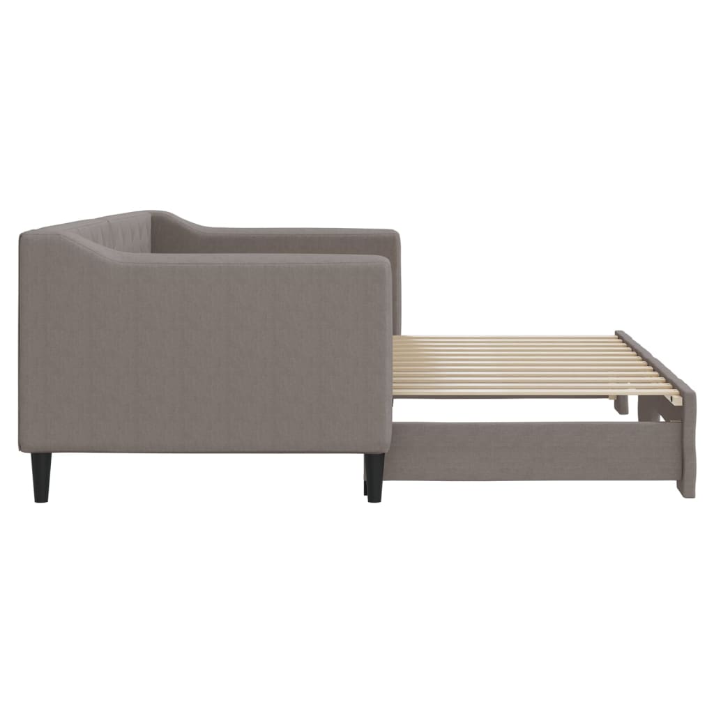 Lit de jour avec gigogne sans matelas taupe 80x200 cm - XIOS