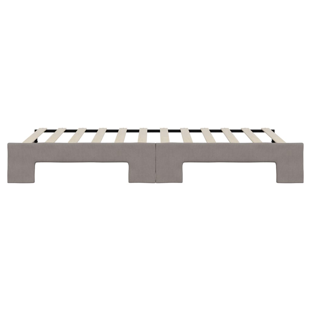 Lit de jour avec gigogne sans matelas taupe 90x200 cm