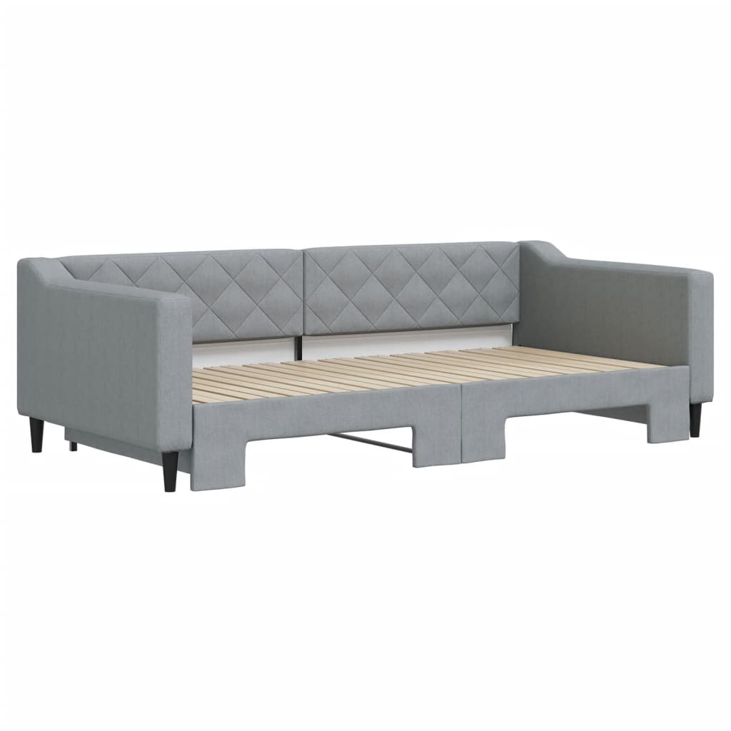 Lit de jour avec gigogne sans matelas gris clair 100x200 cm - XIOS