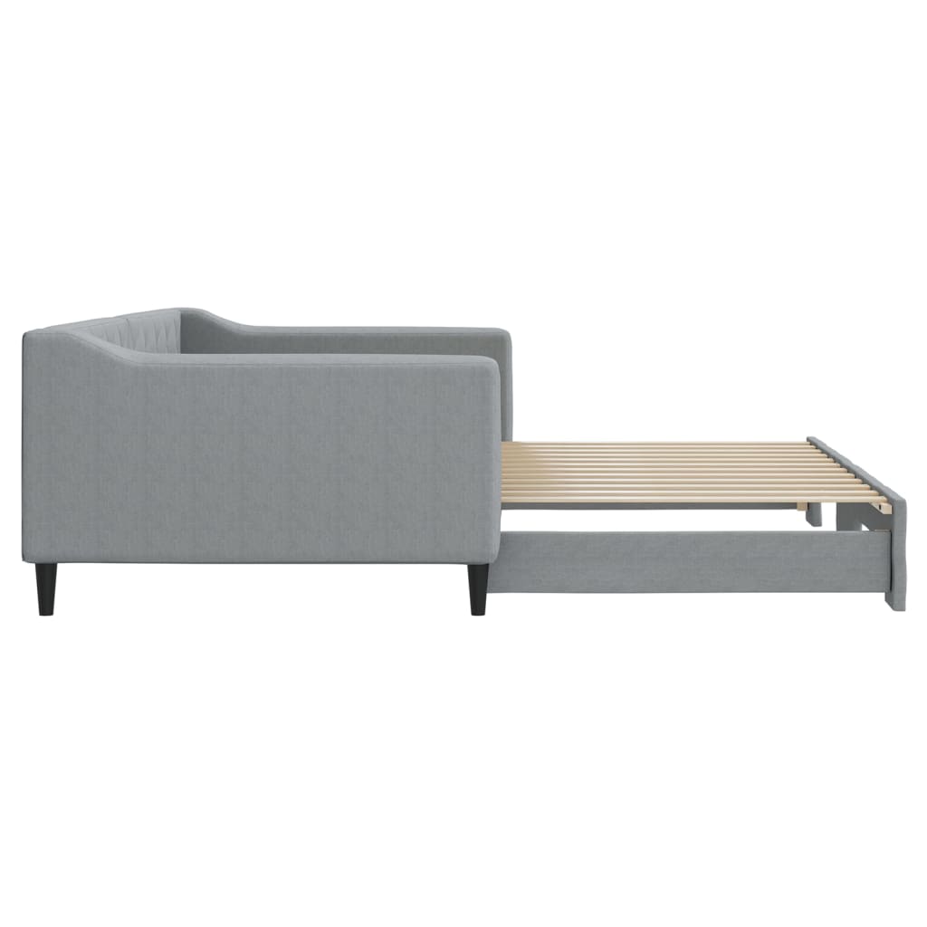 Lit de jour avec gigogne sans matelas gris clair 100x200 cm - XIOS