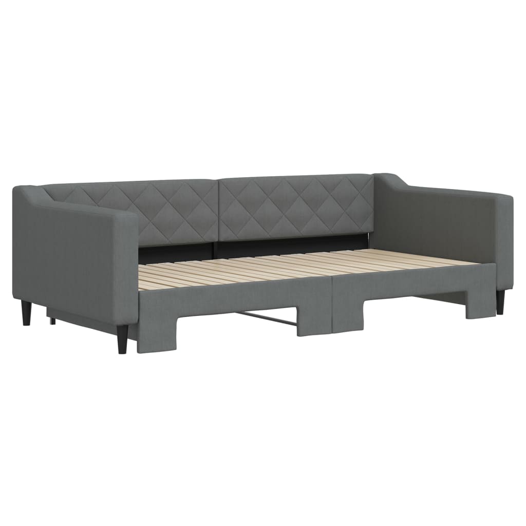 Lit de jour avec gigogne sans matelas gris foncé 100x200 cm - XIOS