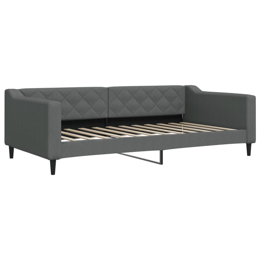 Lit de jour avec gigogne sans matelas gris foncé 100x200 cm - XIOS