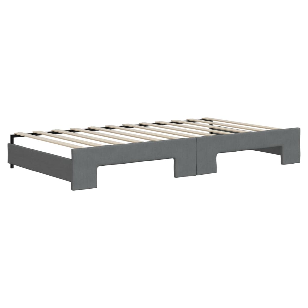Lit de jour avec gigogne sans matelas gris foncé 100x200 cm - XIOS