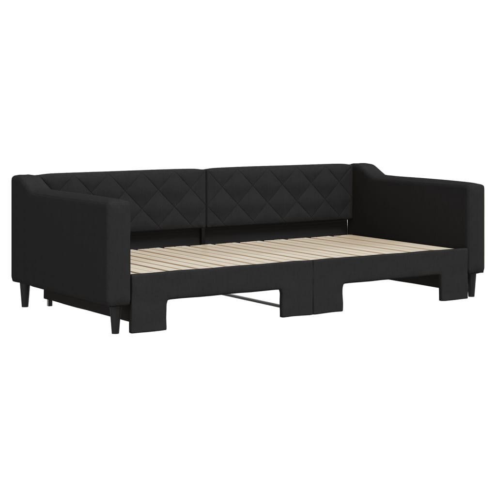 Lit de jour avec gigogne sans matelas noir 100x200 cm - XIOS