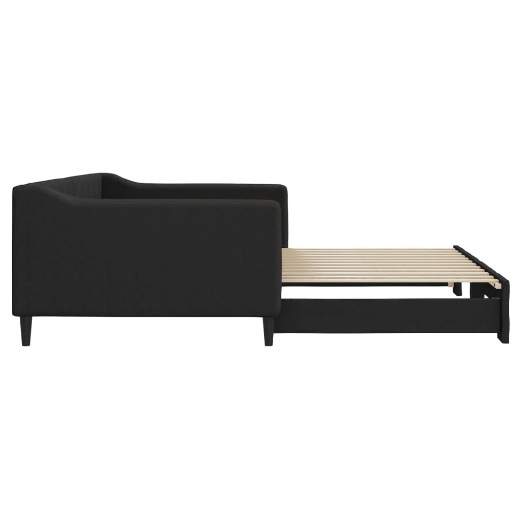Lit de jour avec gigogne sans matelas noir 100x200 cm - XIOS