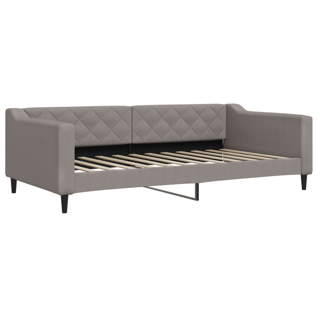 Lit de jour avec lit gigogne taupe 100x200 cm tissu - XIOS