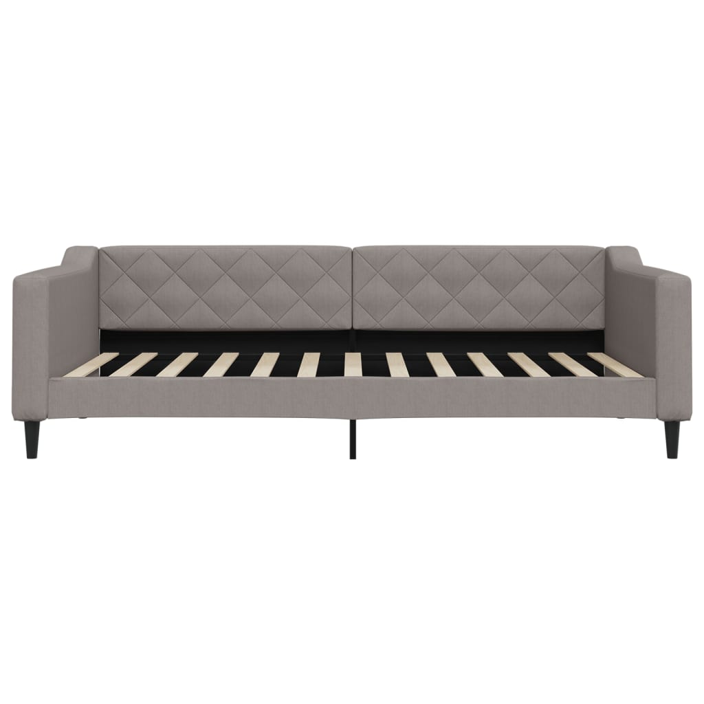 Lit de jour avec lit gigogne taupe 100x200 cm tissu - XIOS