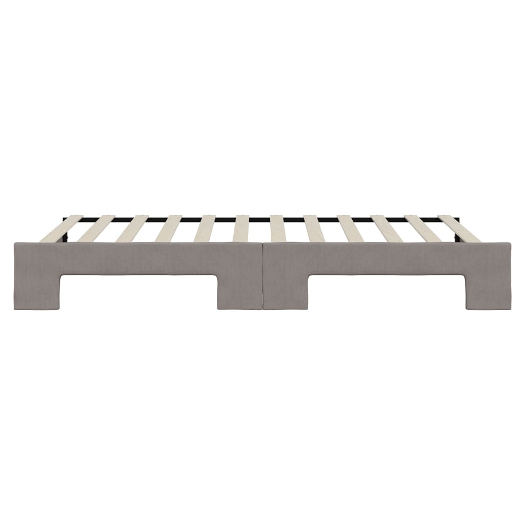 Lit de jour avec lit gigogne taupe 100x200 cm tissu - XIOS
