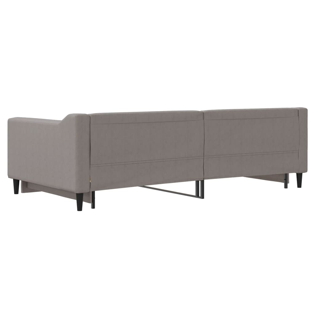 Lit de jour avec lit gigogne taupe 100x200 cm tissu - XIOS