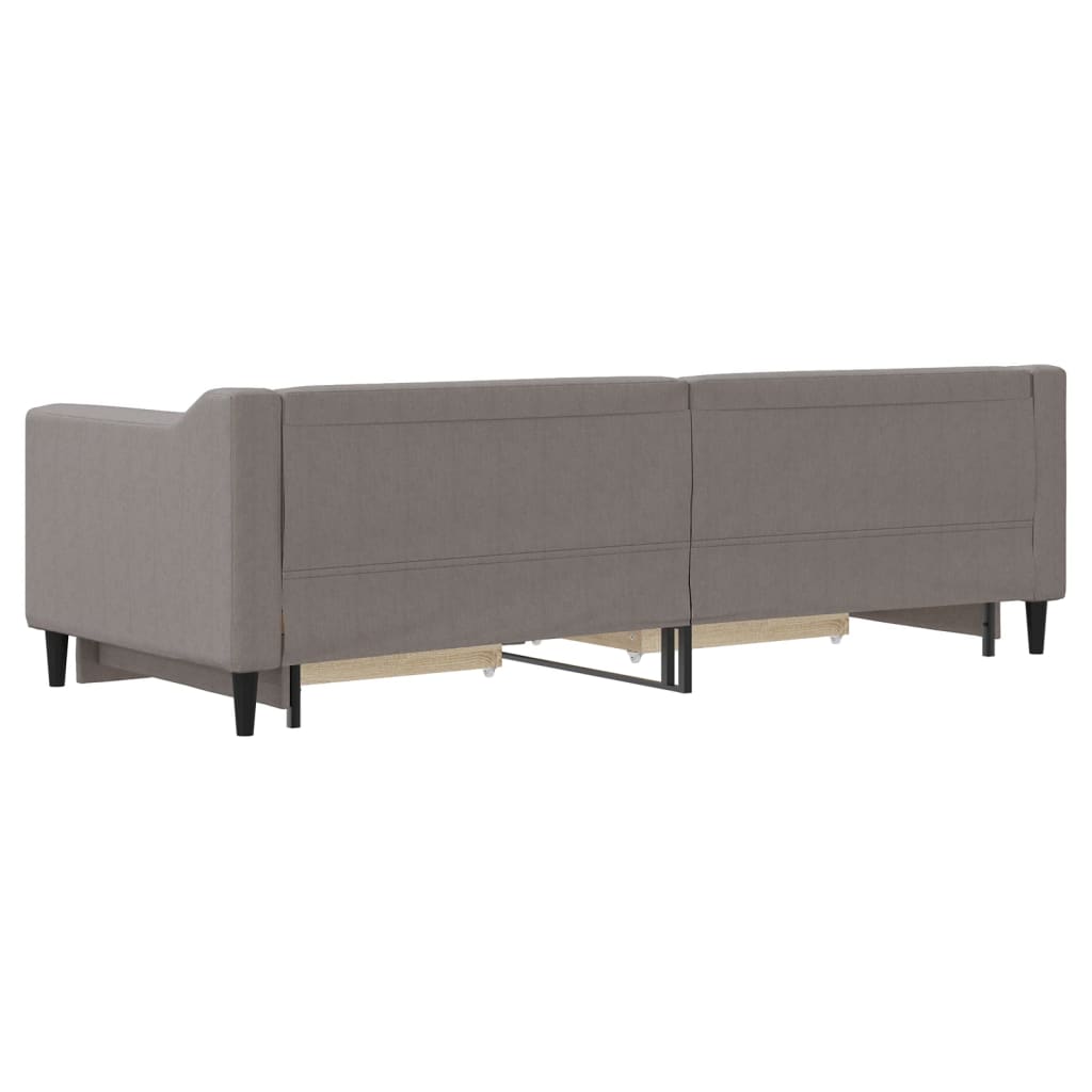 Lit de jour avec gigogne et tiroirs sans matelas taupe 80x200cm - XIOS