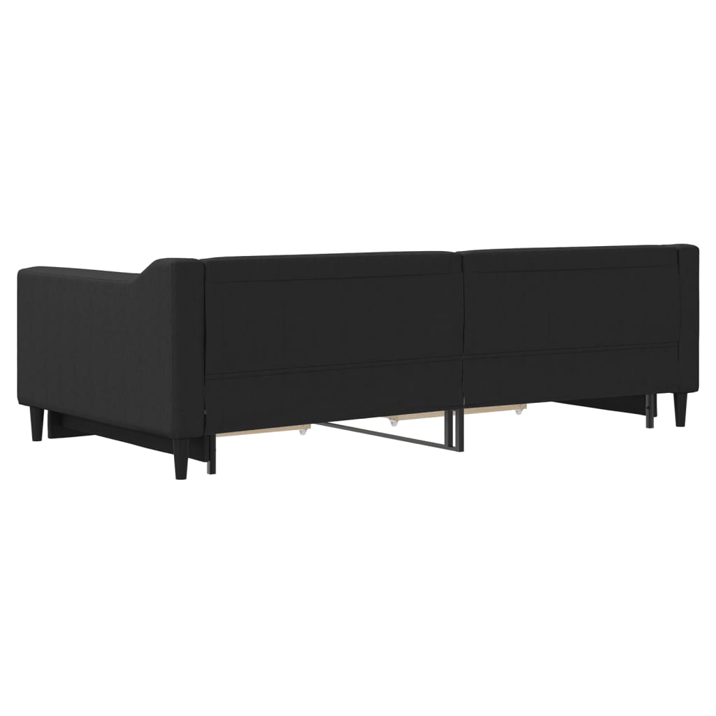 Lit de jour avec gigogne et tiroirs sans matelas noir 100x200cm - XIOS