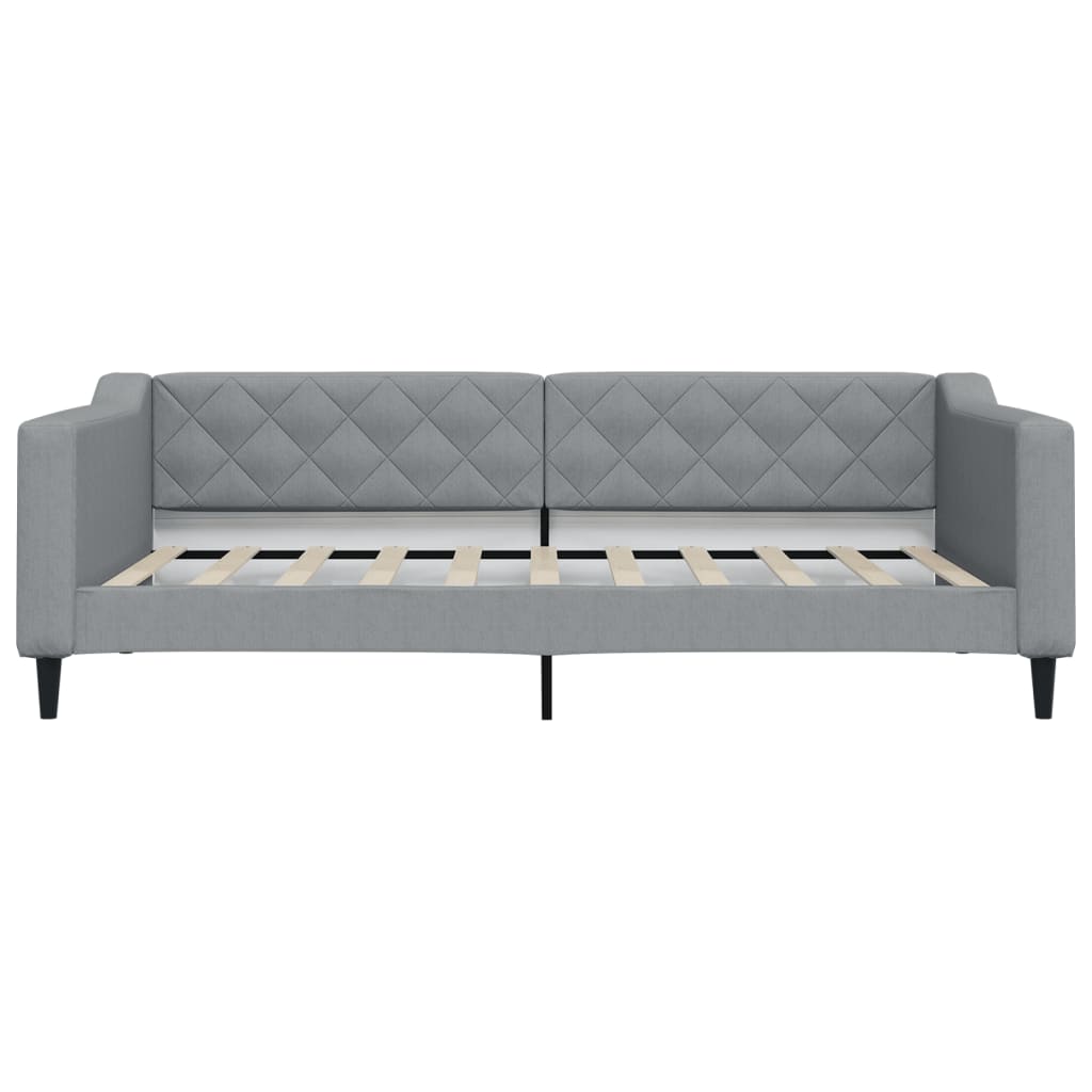 Lit de jour avec lit gigogne gris clair 100x190 cm tissu