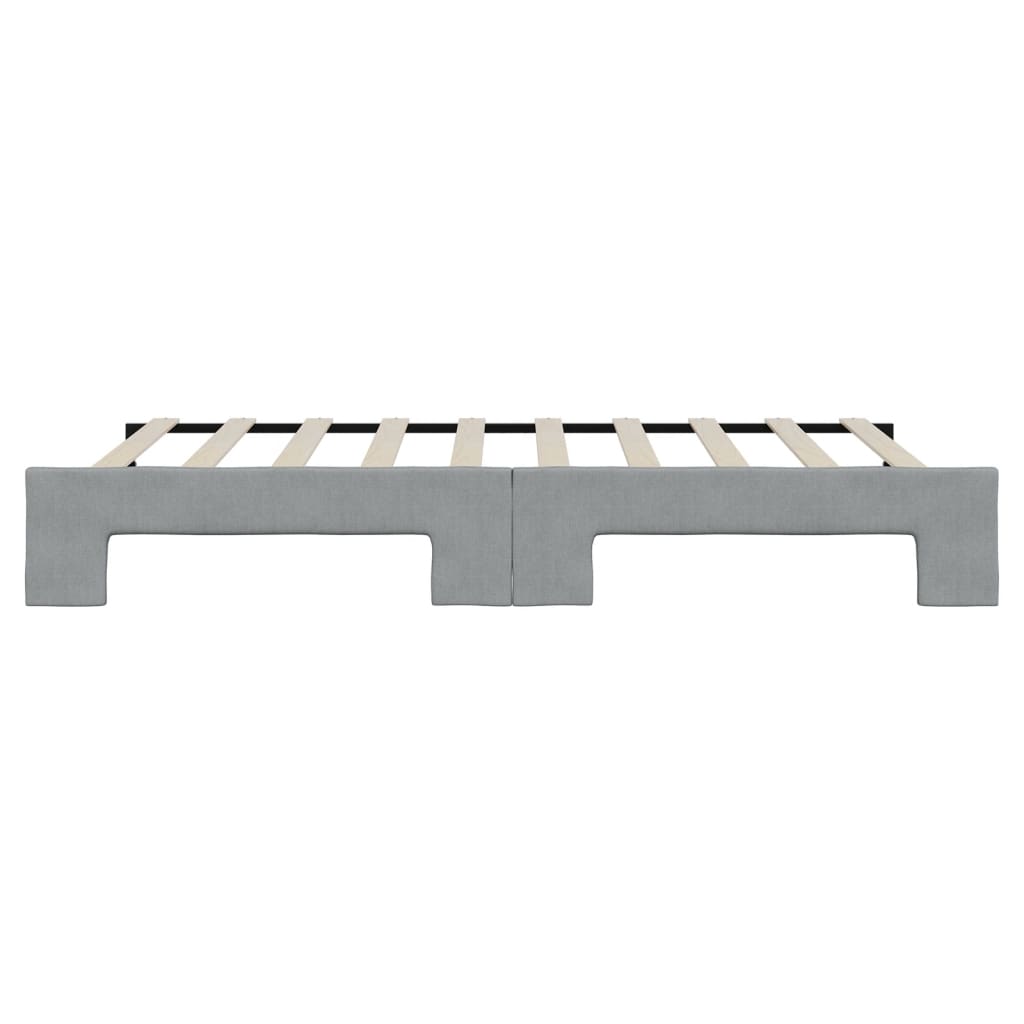 Lit de jour avec lit gigogne gris clair 100x190 cm tissu