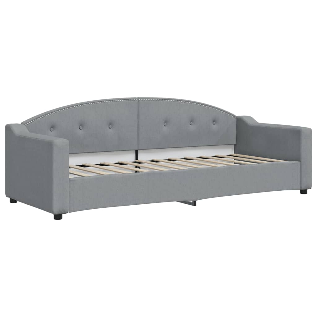 Lit de jour avec matelas gris clair 80x200 cm tissu - XIOS