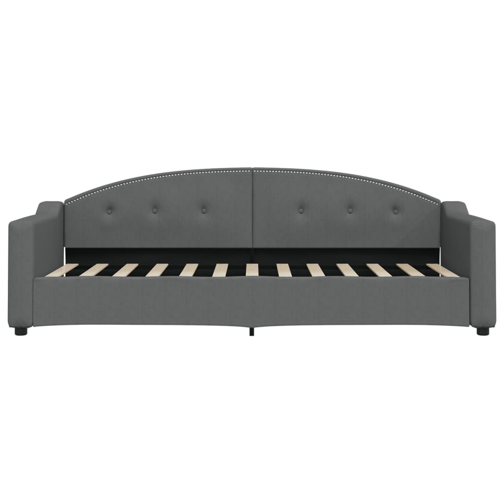 Lit de jour avec matelas gris foncé 80x200 cm tissu - XIOS