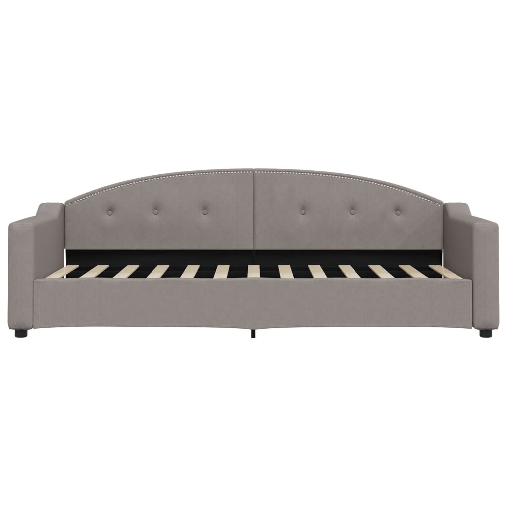 Lit de jour avec matelas taupe 80x200 cm tissu - XIOS