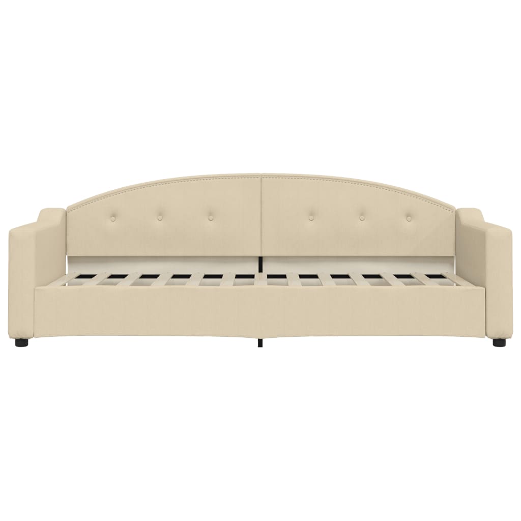 Lit de jour avec matelas crème 80x200 cm tissu - XIOS