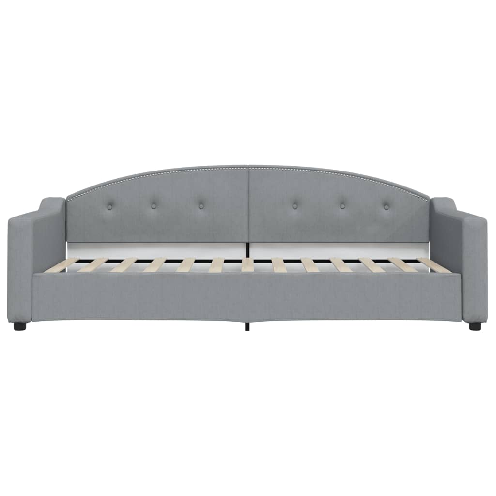 Lit de jour avec matelas gris clair 90x200 cm tissu - XIOS