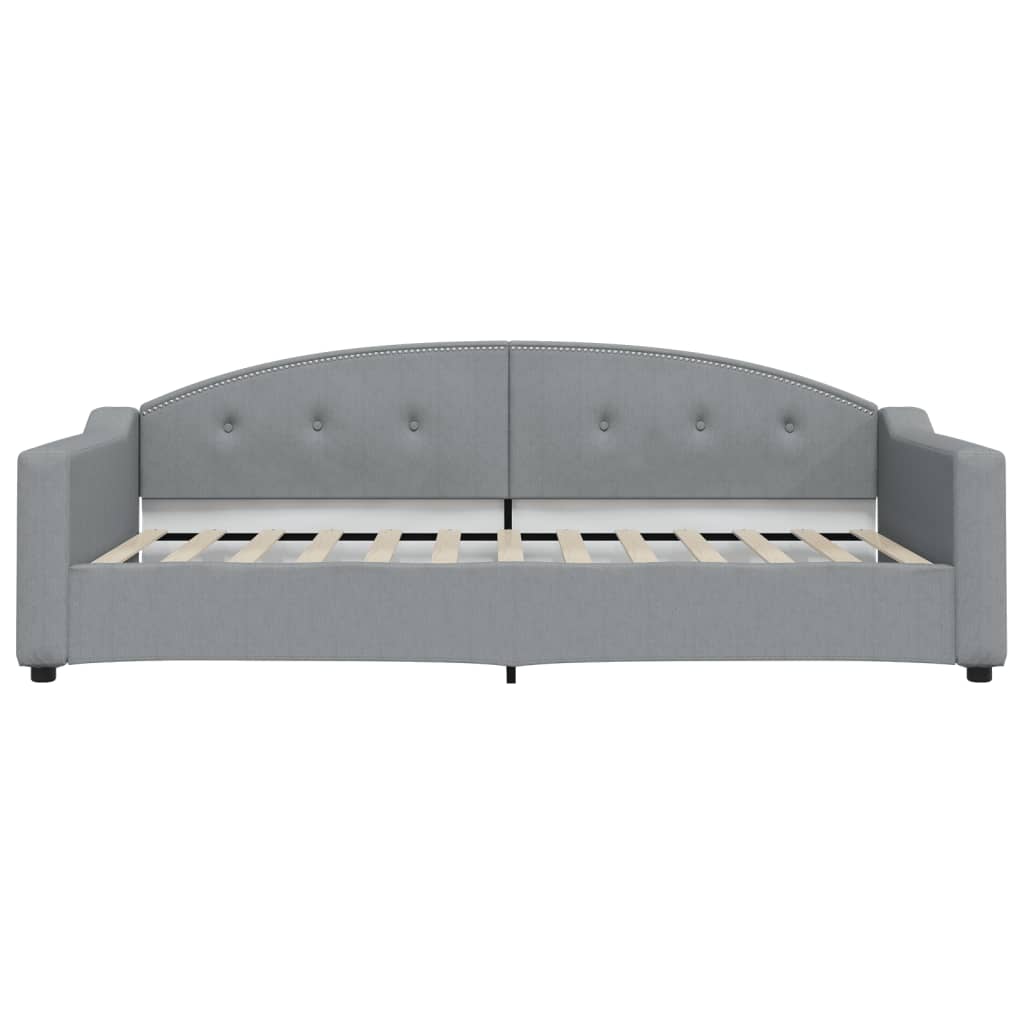 Lit de jour avec matelas gris clair 100x200 cm tissu - XIOS