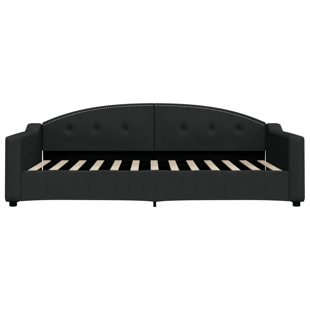 Lit de jour avec matelas noir 100x200 cm tissu - XIOS