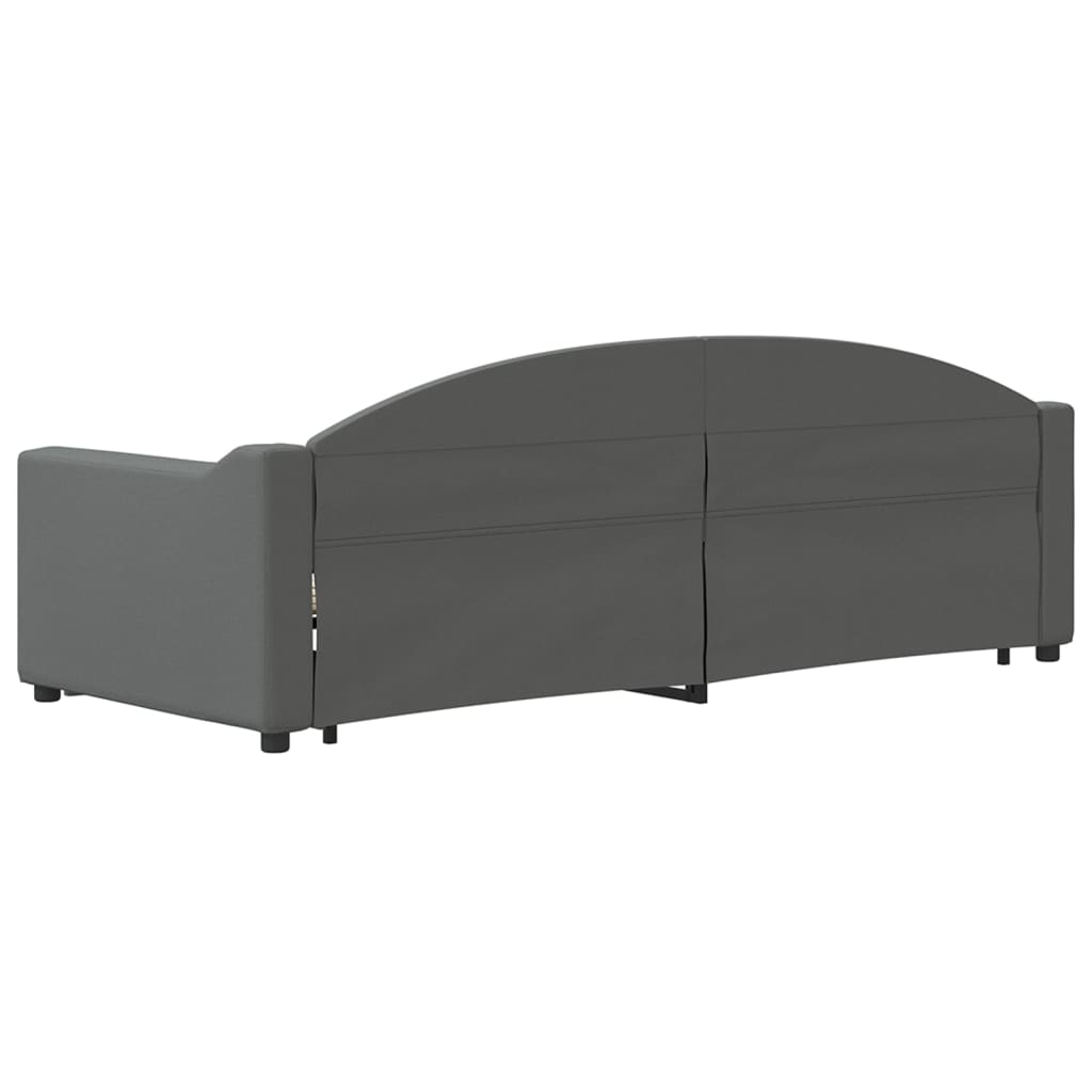 Lit de jour avec gigogne sans matelas gris foncé 80x200 cm - XIOS