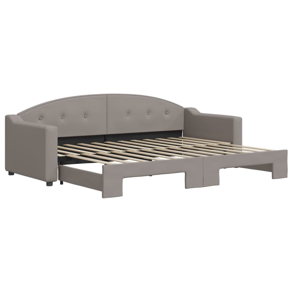 Lit de jour avec gigogne sans matelas taupe 80x200 cm - XIOS