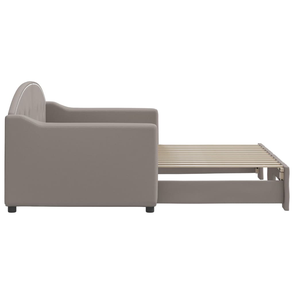Lit de jour avec gigogne sans matelas taupe 80x200 cm - XIOS