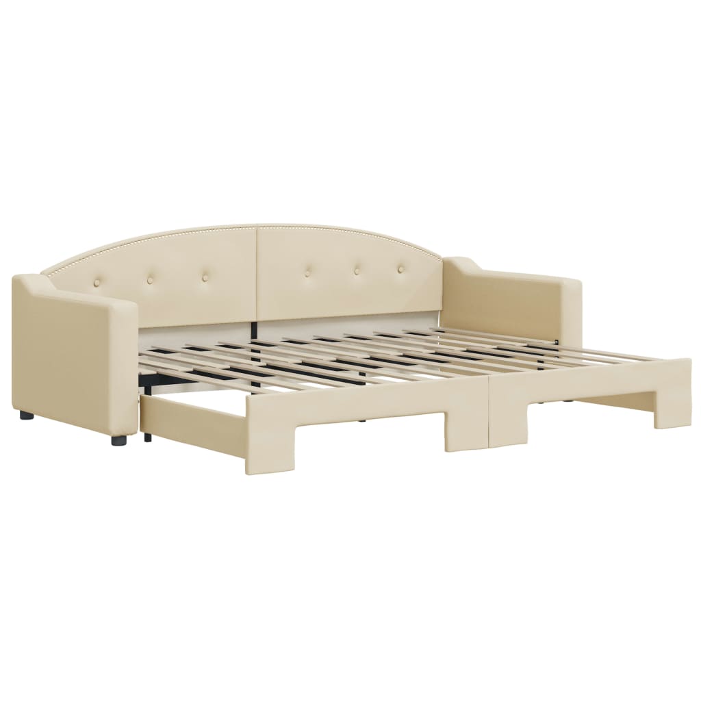 Lit de jour avec gigogne sans matelas crème 80x200 cm - XIOS