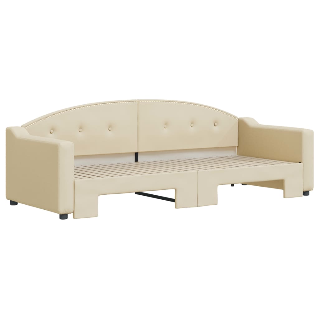 Lit de jour avec gigogne sans matelas crème 80x200 cm - XIOS