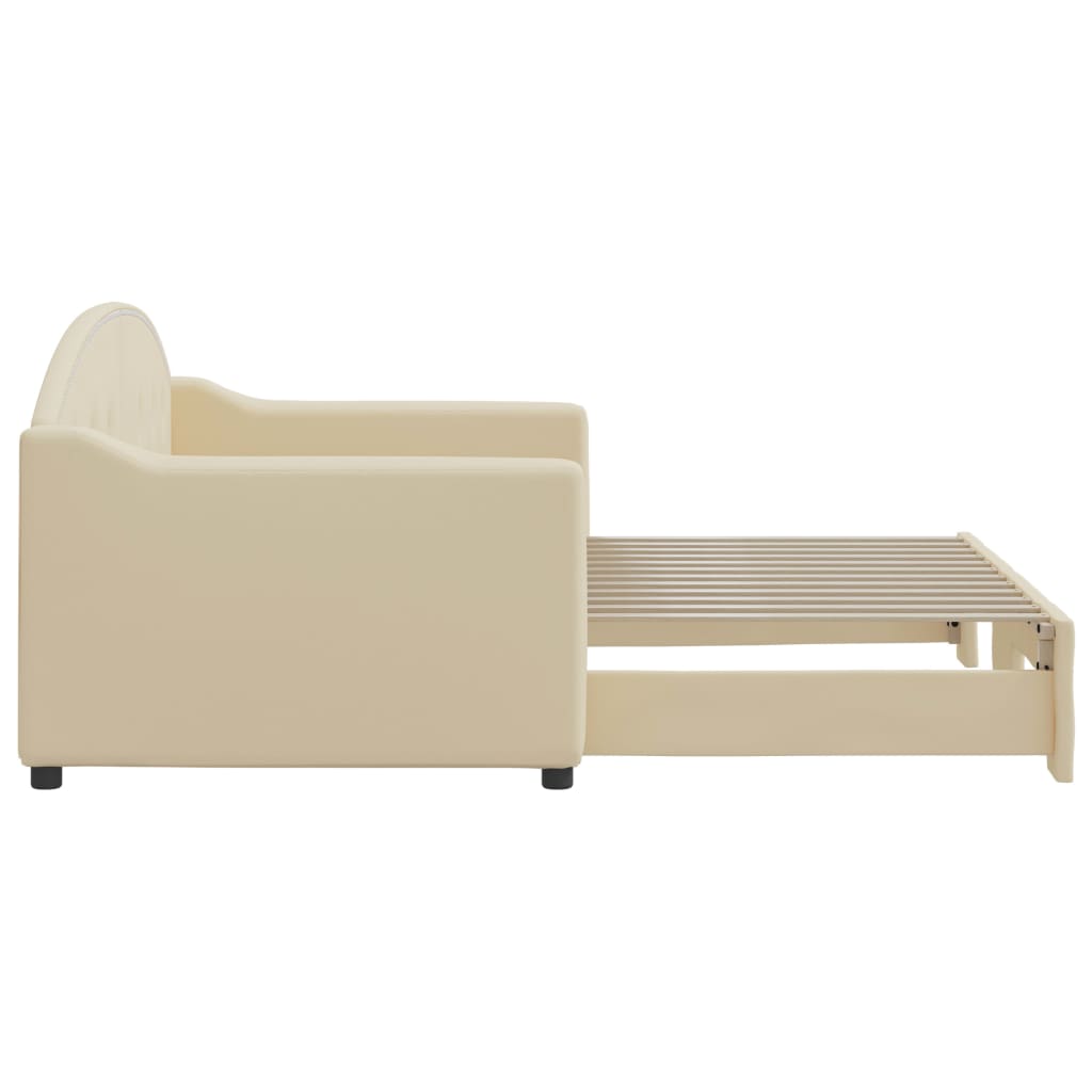 Lit de jour avec gigogne sans matelas crème 80x200 cm - XIOS