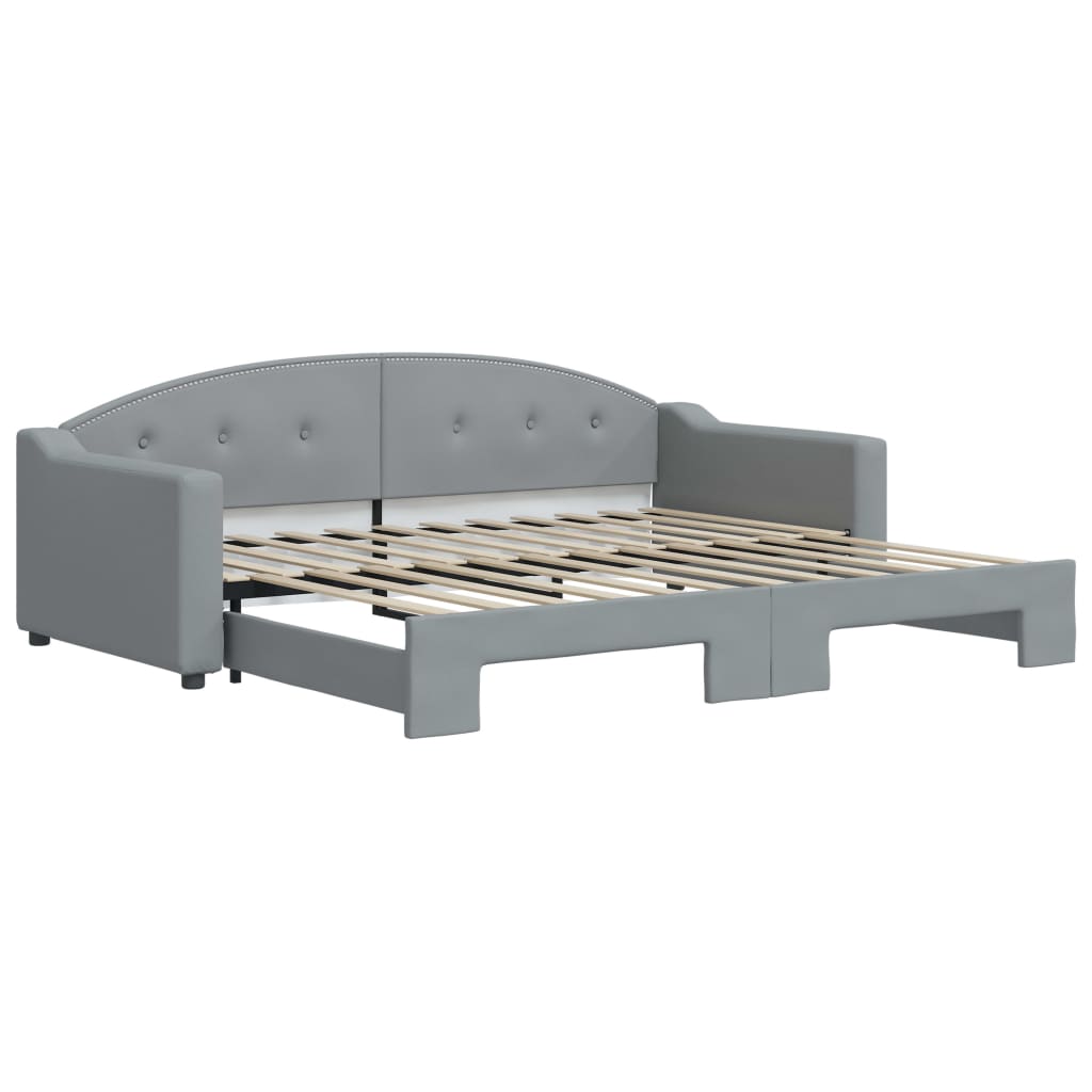 Lit de jour avec gigogne sans matelas gris clair 90x200 cm - XIOS
