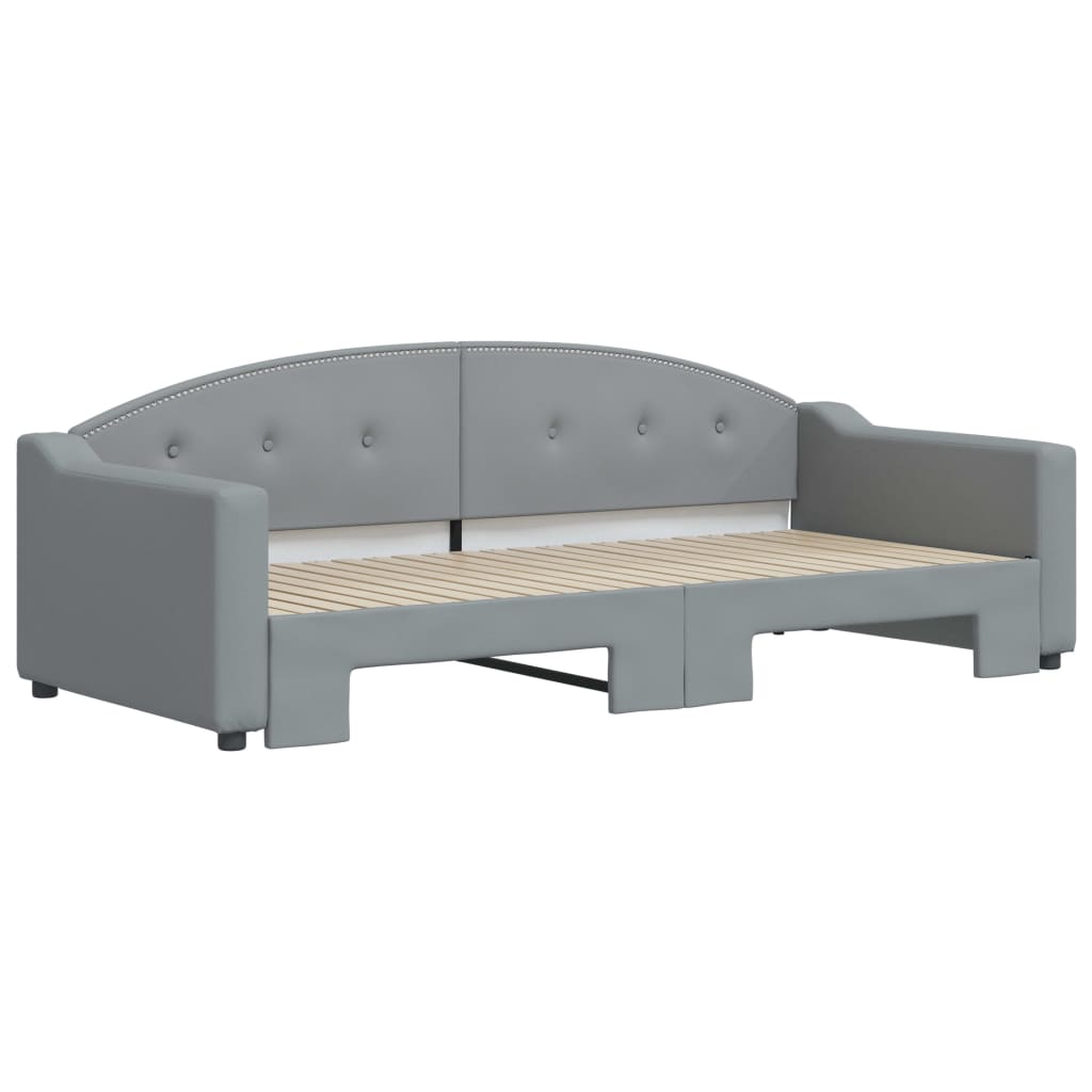 Lit de jour avec gigogne sans matelas gris clair 90x200 cm - XIOS
