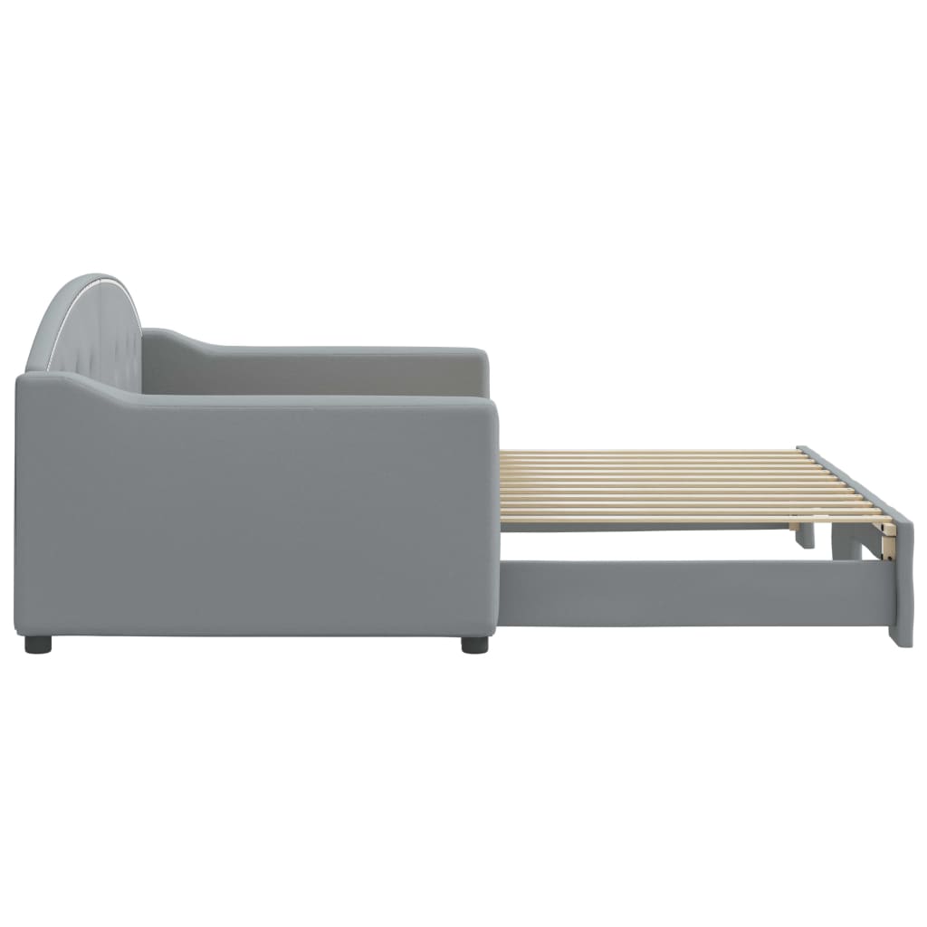 Lit de jour avec gigogne sans matelas gris clair 90x200 cm - XIOS
