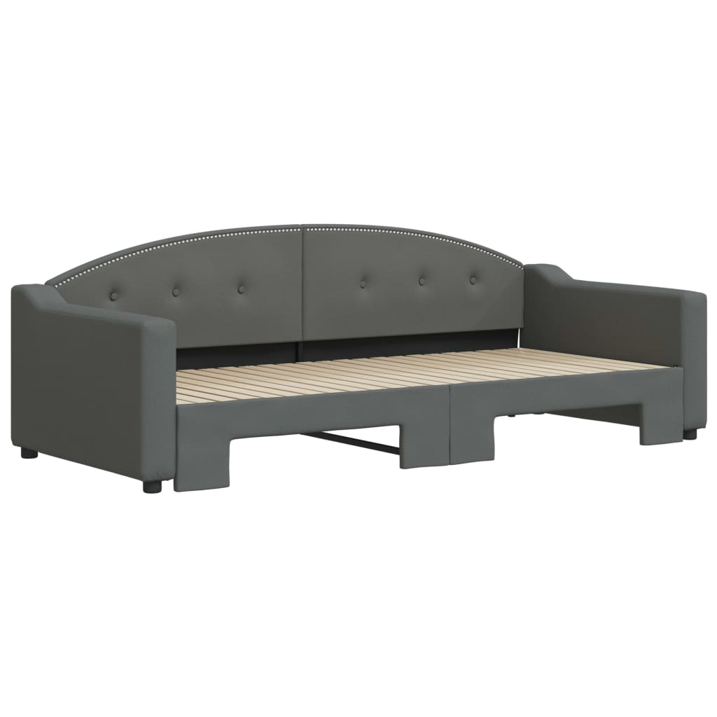Lit de jour avec gigogne sans matelas gris foncé 90x200 cm - XIOS