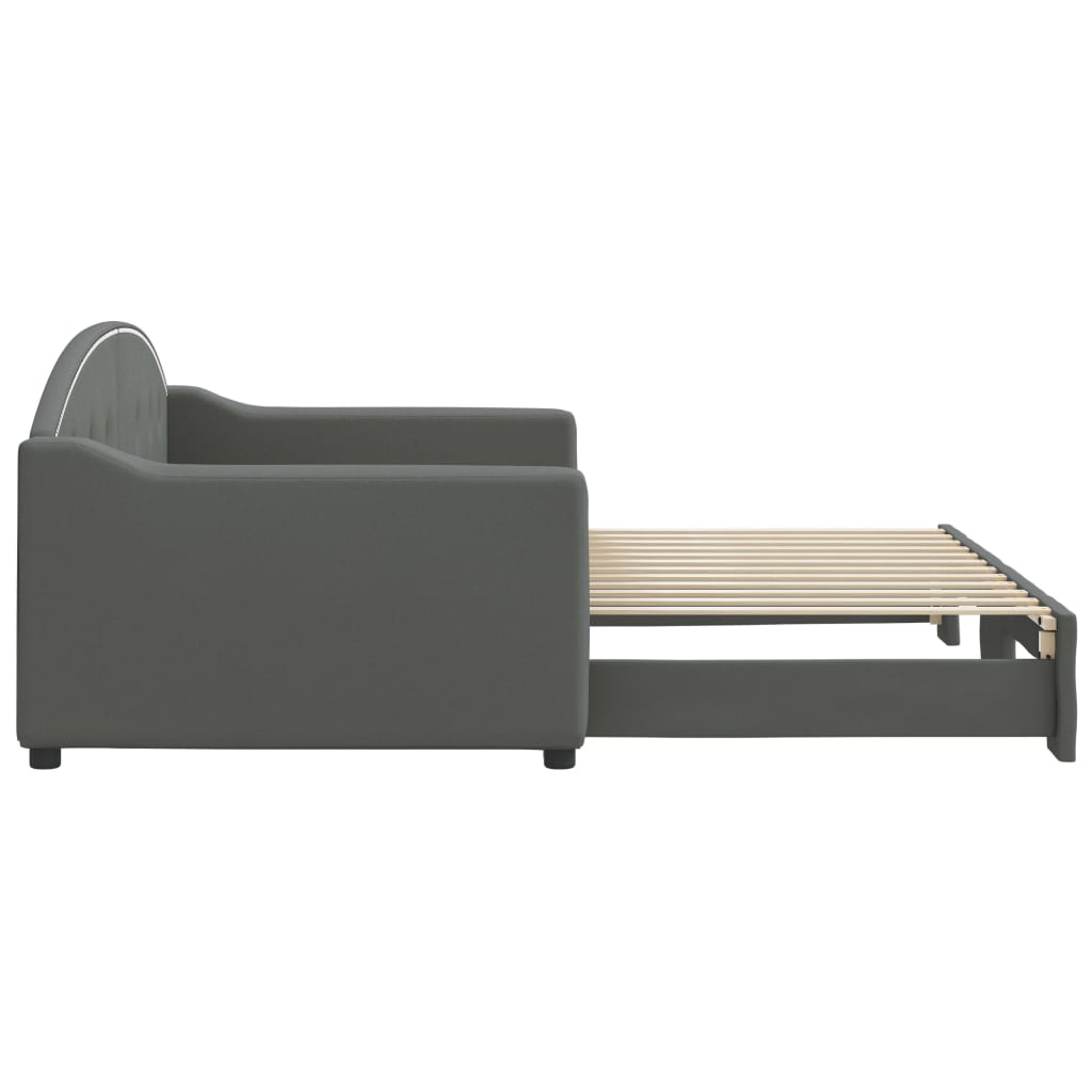 Lit de jour avec gigogne sans matelas gris foncé 90x200 cm - XIOS