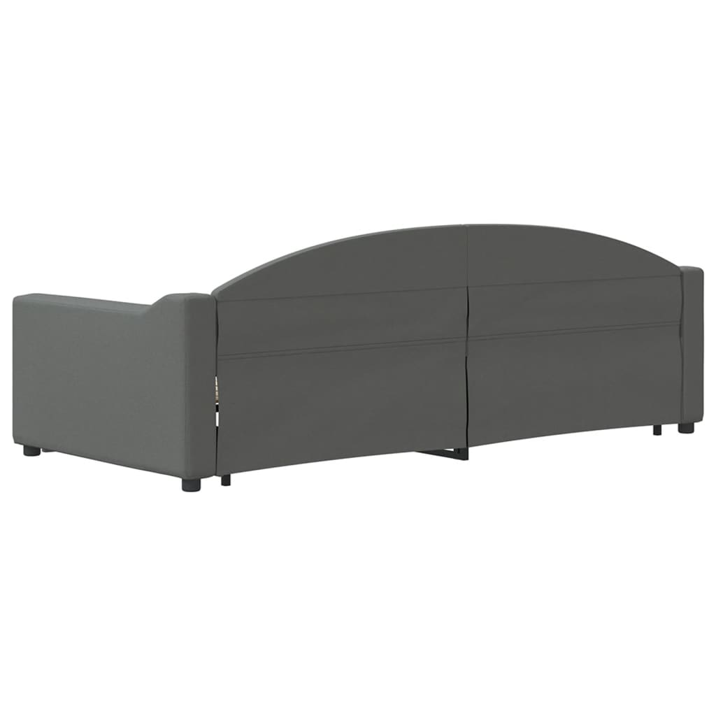 Lit de jour avec gigogne sans matelas gris foncé 90x200 cm - XIOS