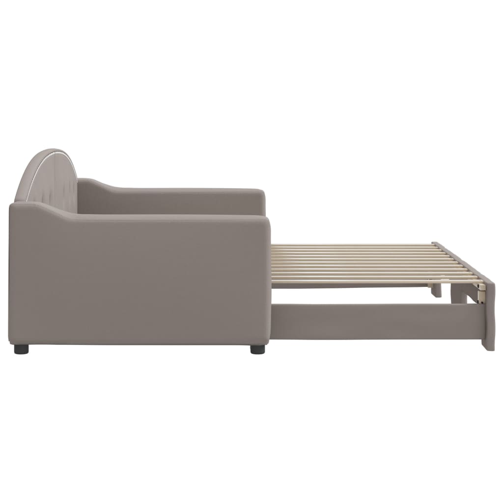Lit de jour avec gigogne sans matelas taupe 90x200 cm - XIOS