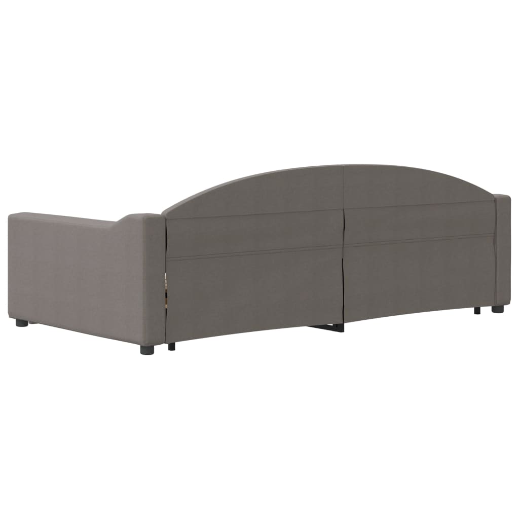 Lit de jour avec lit gigogne taupe 100x200 cm tissu - XIOS
