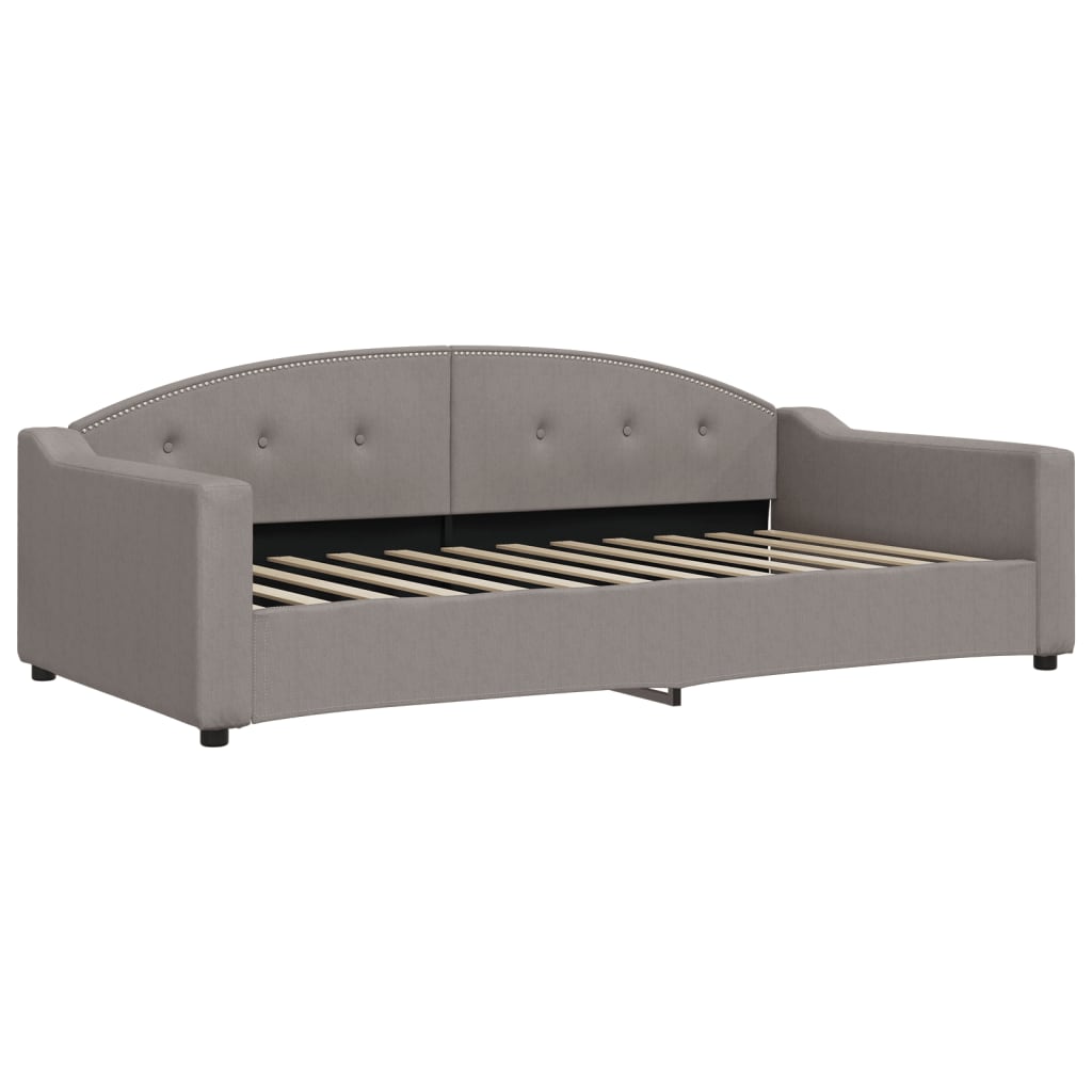 Lit de jour avec lit gigogne taupe 100x200 cm tissu - XIOS