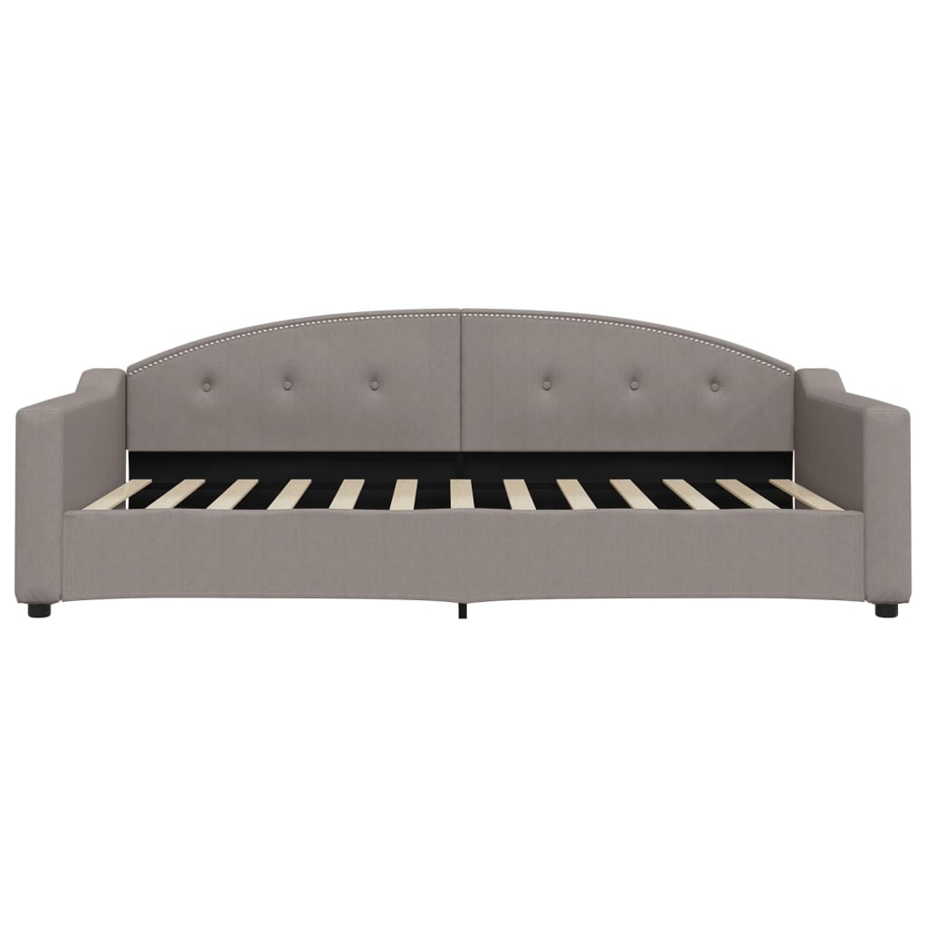 Lit de jour avec lit gigogne taupe 100x200 cm tissu - XIOS