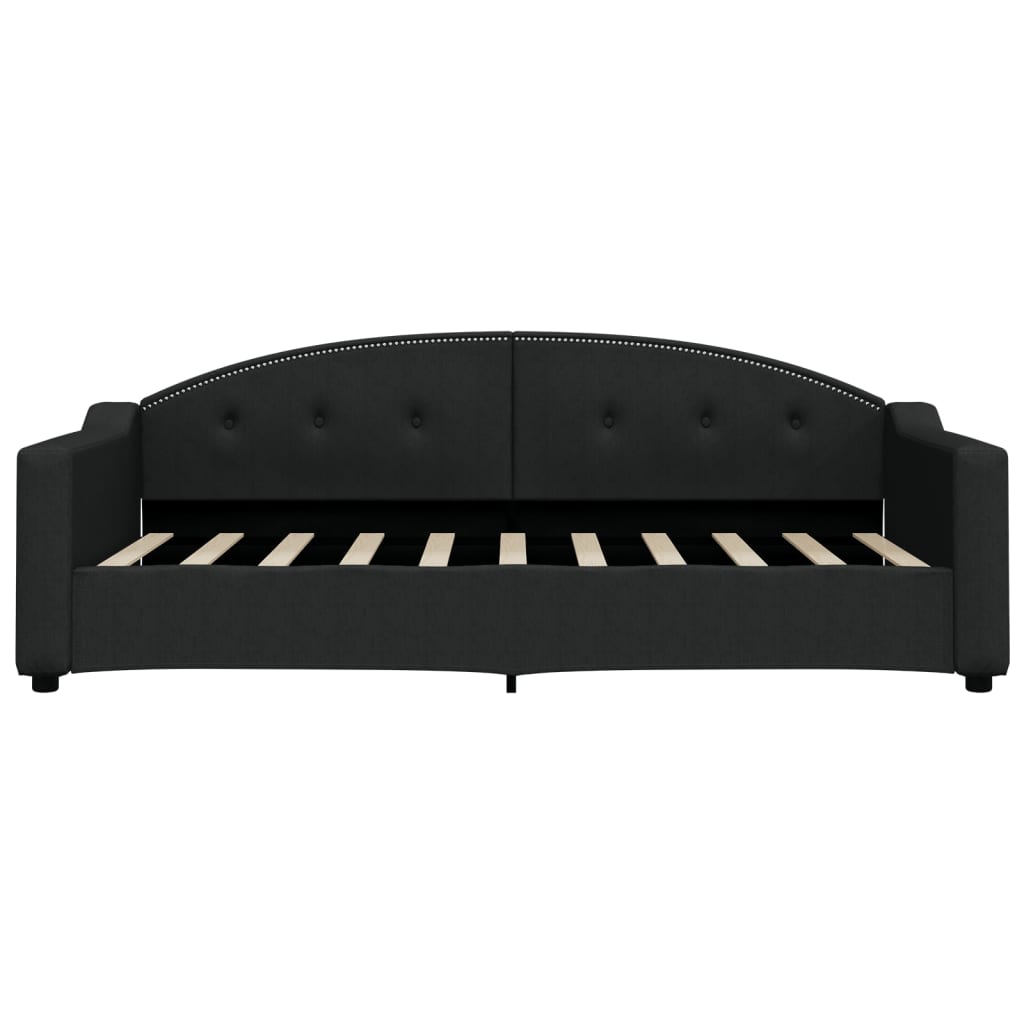 Lit de jour avec lit gigogne noir 90x190 cm tissu