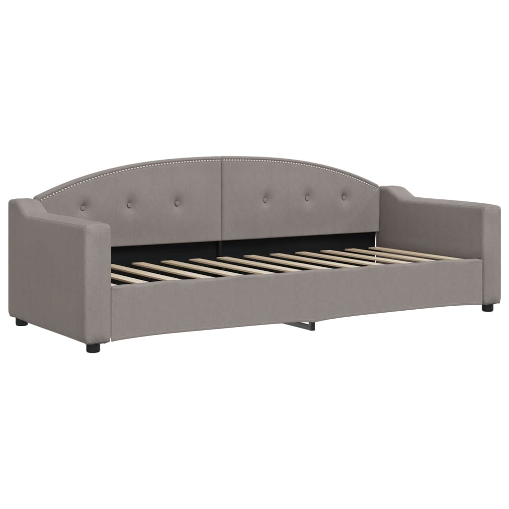 Lit de jour avec gigogne et matelas taupe 80x200 cm tissu - XIOS