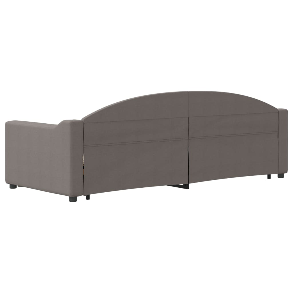 Lit de jour avec gigogne et tiroirs sans matelas taupe 80x200cm - XIOS