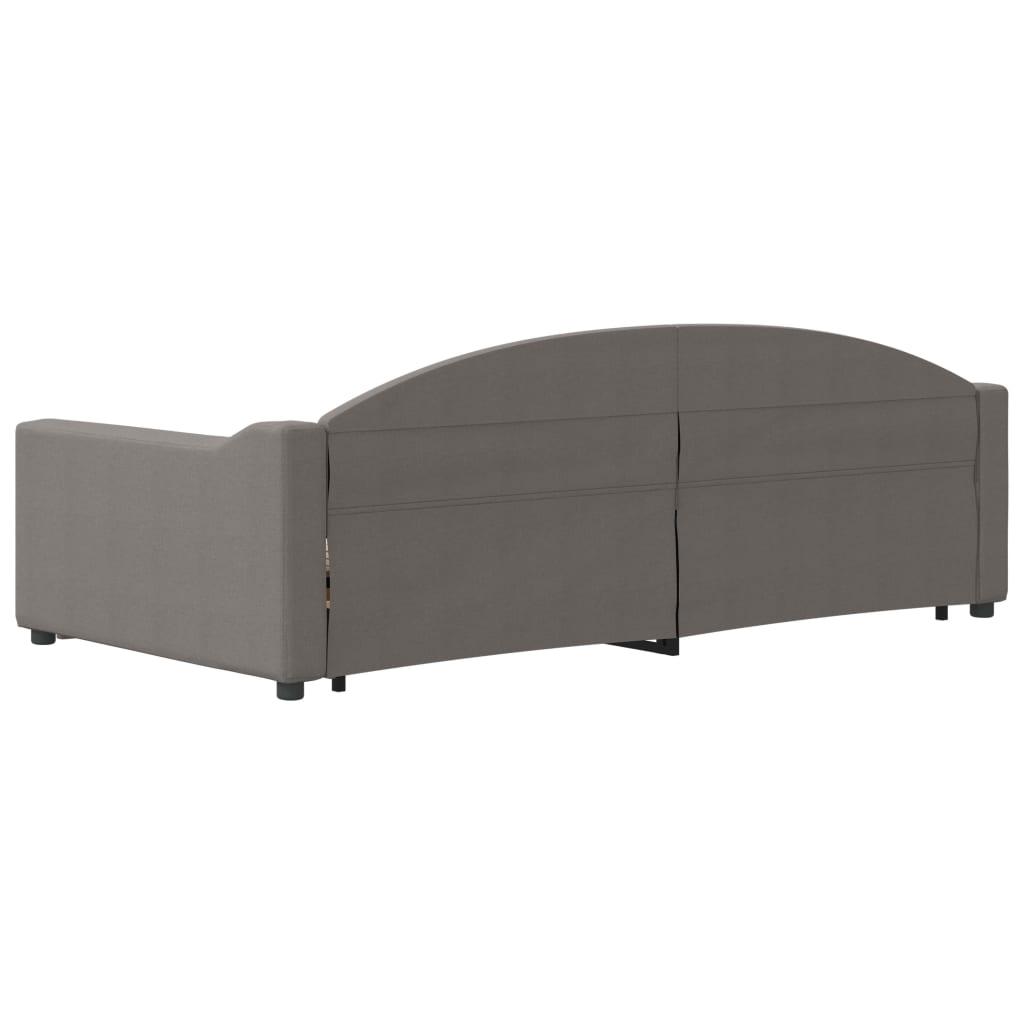 Lit de jour avec gigogne et tiroirs taupe 100x200 cm tissu - XIOS